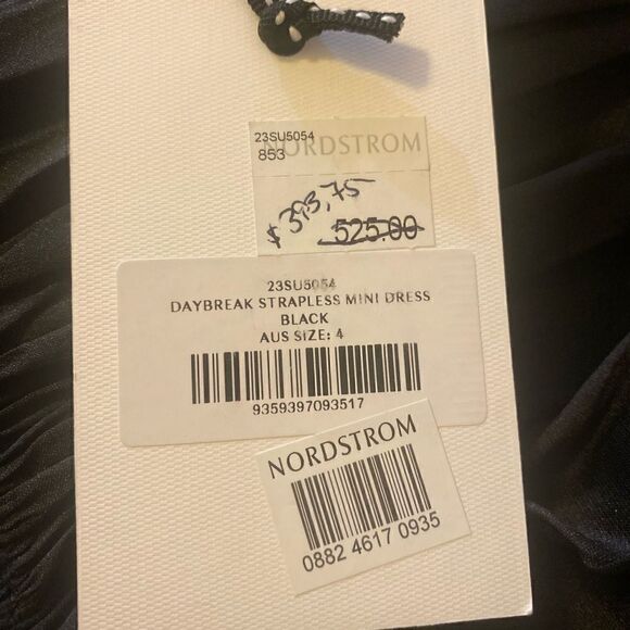 AJE Black Eldora Daybreak Strapless Mini Dress Size: 4 AU or US 0 NWT $525 - Picture 10 of 11